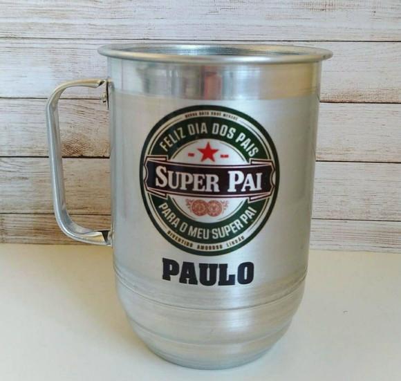 Caneca alumínio personalizada Dia dos Pais