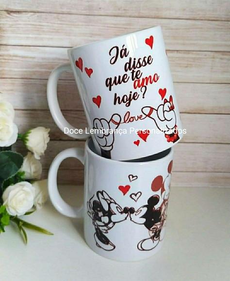 Caneca de porcelana Dia dos Namorados com foto e frase