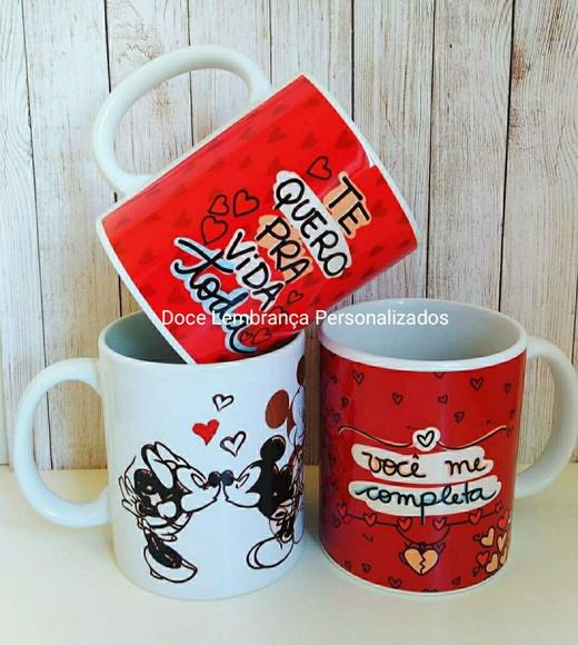 Caneca de porcelana Dia dos Namorados com foto e frase
