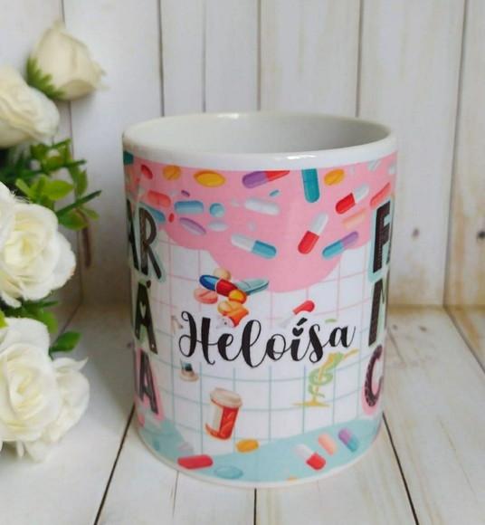 Caneca de porcelana Farmácia (Profissões)