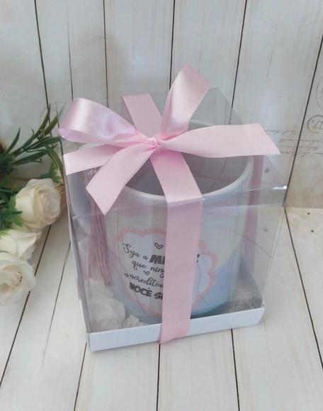 Caneca Personalizada com Caixa Acetato Presente