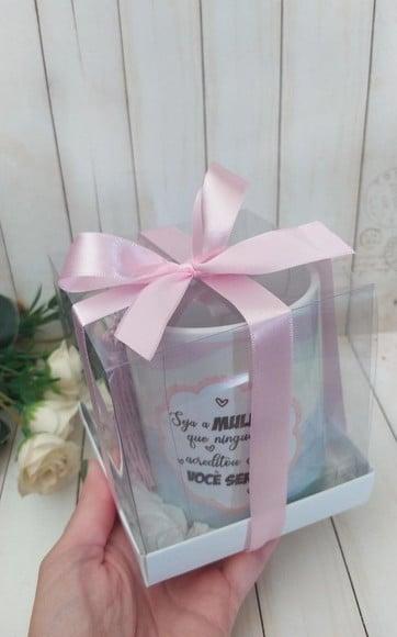 Caneca Personalizada com Caixa Acetato Presente