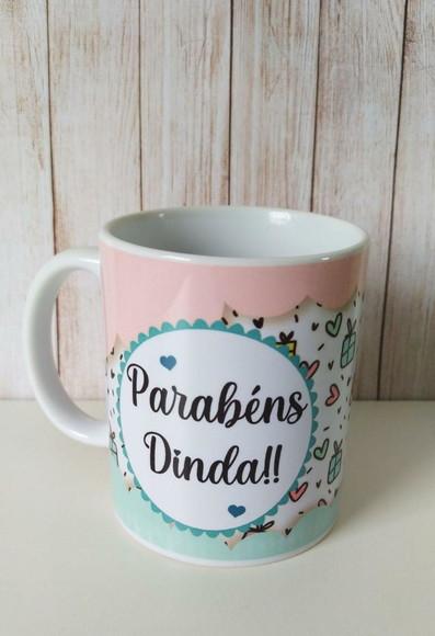 Caneca Porcelana da Dinda com Foto