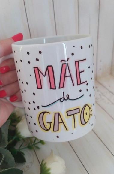 Caneca Porcelana Mãe De Gato/mãe De Pet Com Foto