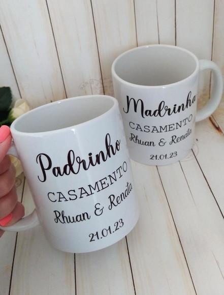 Canecas Convite Padrinhos de Casamento Personalizada