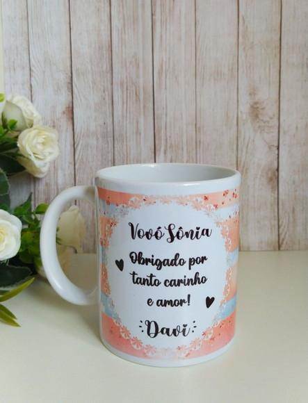 Caneca Porcelana Vovó/vovô Personalizada