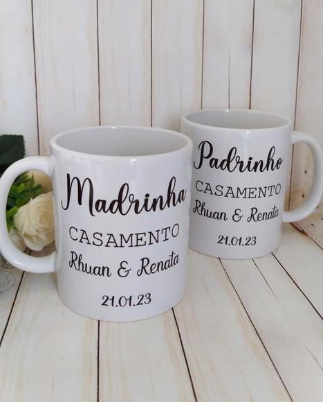 Canecas Convite Padrinhos de Casamento Personalizada