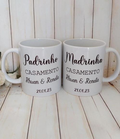 Canecas Convite Padrinhos de Casamento Personalizada