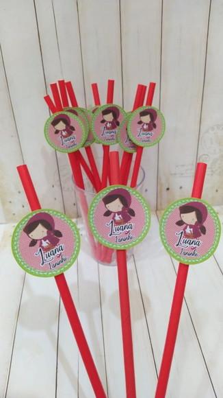 Canudo Personalizado Chapeuzinho Vermelho