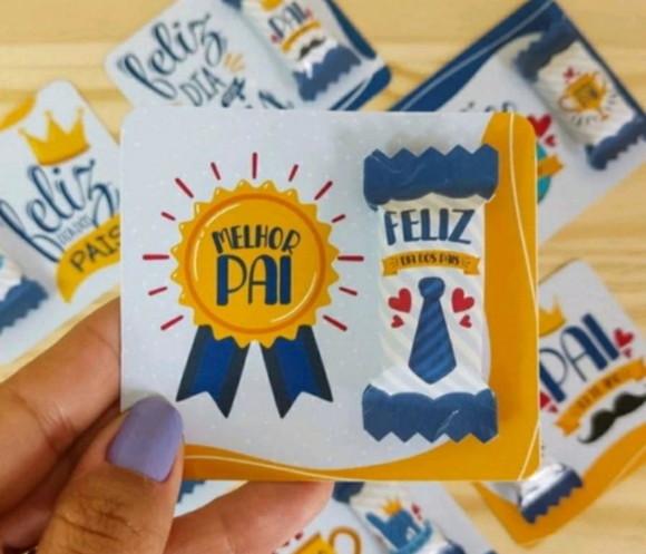 Card com Balinha Dia dos Pais Personalizado 50 Unidades