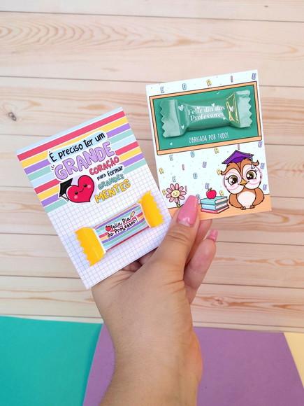 Card com Balinha Dia dos Professores Lembrancinha