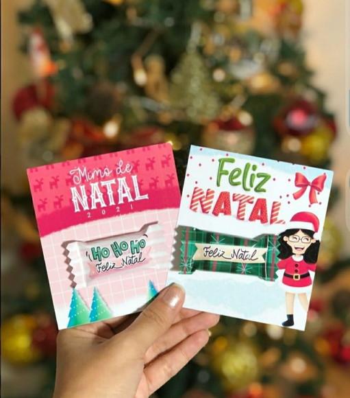 Card com Balinha Natal Personalizado Brinde Fim de Ano