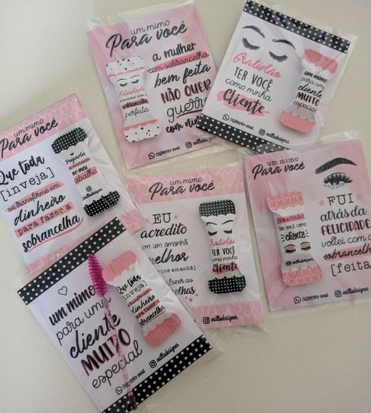 Card com Balinha e Escovinha Cílios Dia da Mulher