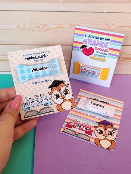 Card com Balinha Dia dos Professores Lembrancinha