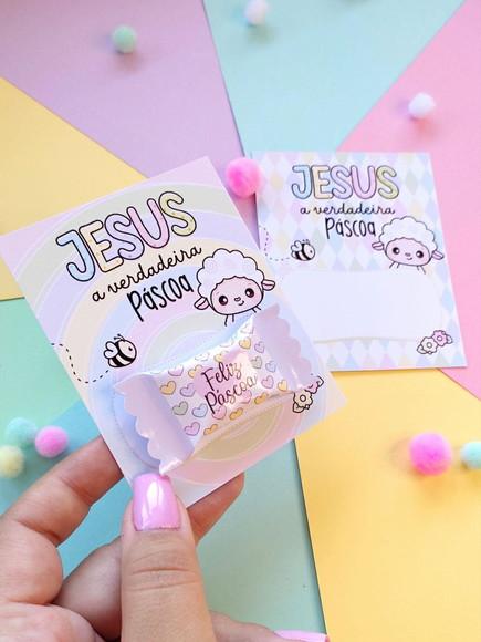 Card com Balinha Personalizada Páscoa Religiosa