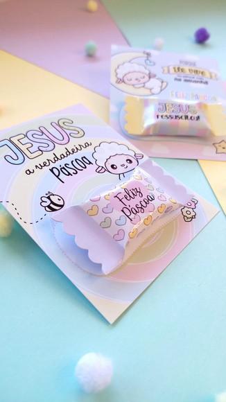 Card com Balinha Personalizada Páscoa Religiosa