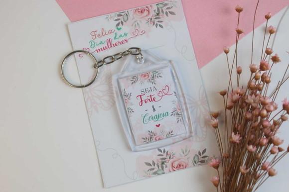 Card com Chaveiro Dia da Mulher Lembrancinha