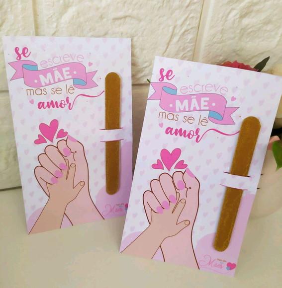 Card com Mini Lixa Dia das Mães Lembrancinha Personalizada