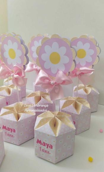 Centro de Mesa Margarida Personalizado aniversário margarida