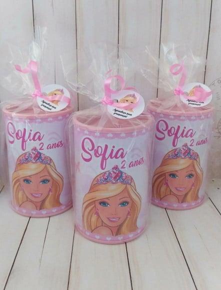 Cofrinho Barbie Personalizado Embalados