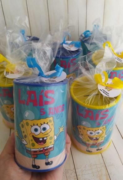 Cofrinho Bob Esponja Personalizado Embalados