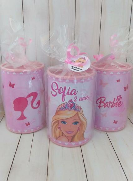 Cofrinho Barbie Personalizado Embalados