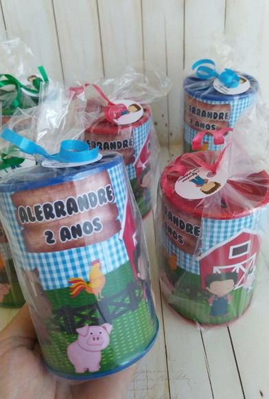 Cofrinho Fazendinha Personalizado Menino Embalado