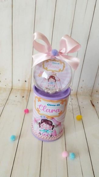 Cofrinho Personalizado com Esfera Circo Rosa