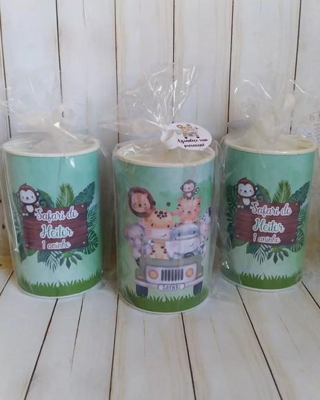 Cofrinho Safari Baby Personalizado Embalado