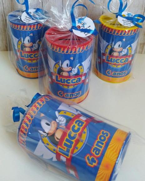 Cofrinho Sonic Personalizado Embalados
