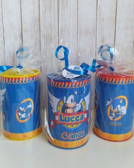Cofrinho Sonic Personalizado Embalados