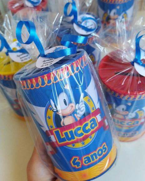 Cofrinho Sonic Personalizado Embalados