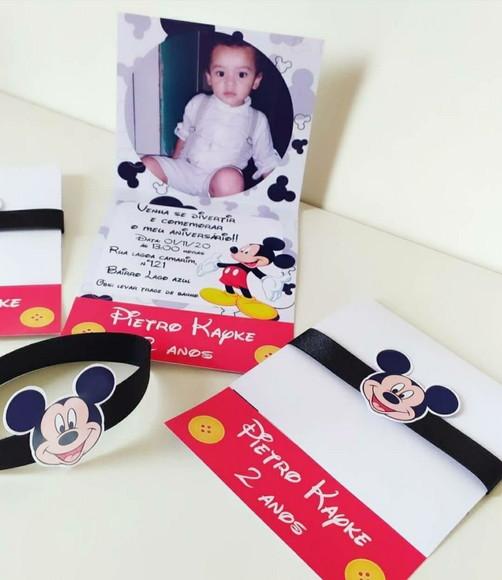 Convite aniversário Mickey com foto