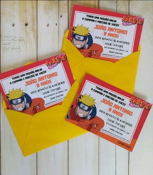Convite Aniversário Naruto