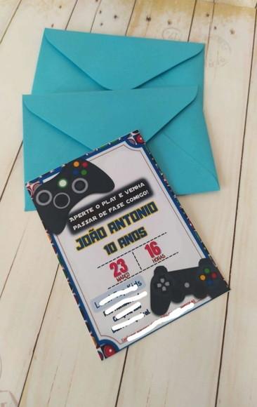 Convite Aniversário Vídeo Game