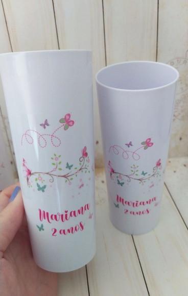 Copo Long Drink Jardim Encantado Borboletas