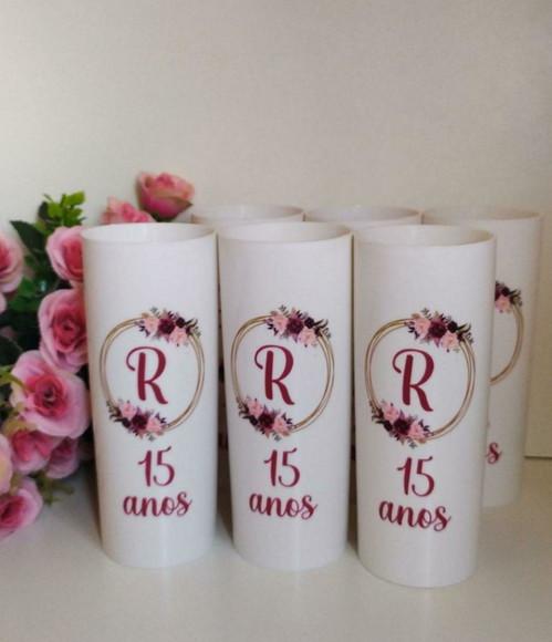 Copo long drink lembrancinha 15 anos