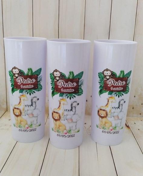 Copo Long drink Safari aquarela