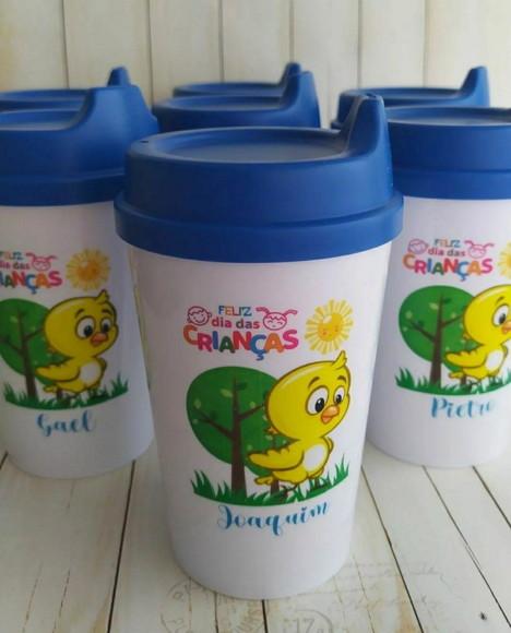 Copo Tampa Baby Personalizado Pintinho Amarelinho