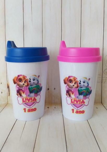 Copo Tampa Baby Personalizado Skye e Everest Patrulha Canina