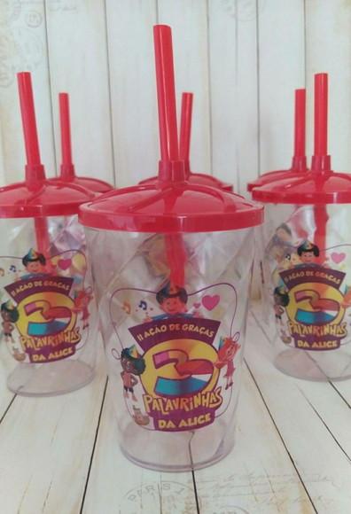 Copo Twister com Canudo 3 Palavrinhas