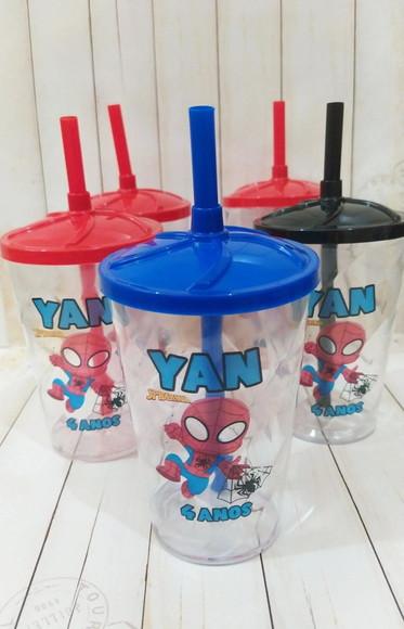 Copo Twister com Canudo Homem Aranha Baby