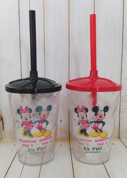 Copo Twister com Canudo Mickey e Minnie