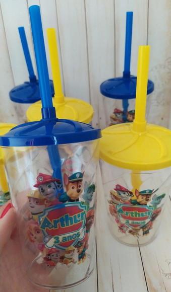 Copo Twister com Canudo Patrulha Canina