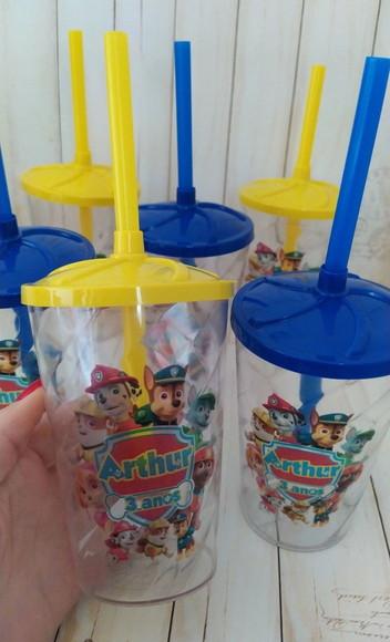 Copo Twister com Canudo Patrulha Canina