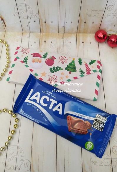 Envelope para Barra Chocolate Natal Brinde Fim de Ano