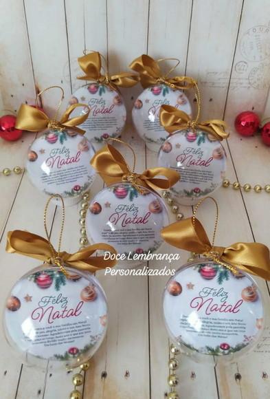 Esfera Bolinha de Natal com Foto Família Lembrancinha