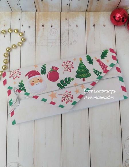 Envelope para Barra Chocolate Natal Brinde Fim de Ano