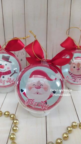 Esfera Bolinha de Natal com Foto Família Lembrancinha