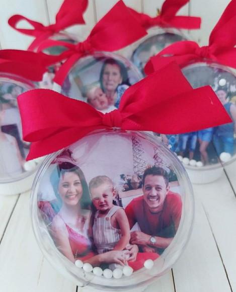 Esfera Bolinha Natal Personalizadas com Foto Bebê